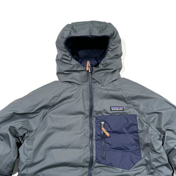 Patagonia Kids Reversible Down Sweater Full Zip Hoody Jacket XL 14 Puffer - Picture 12 of 13